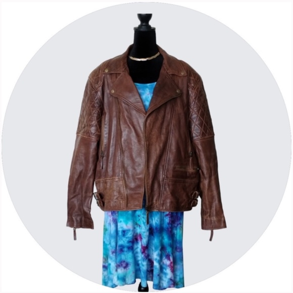 Plus Size REAL Leather Moto Jacket - 3X but FITS SMALL (like a 1X/2X) - Picture 5 of 9